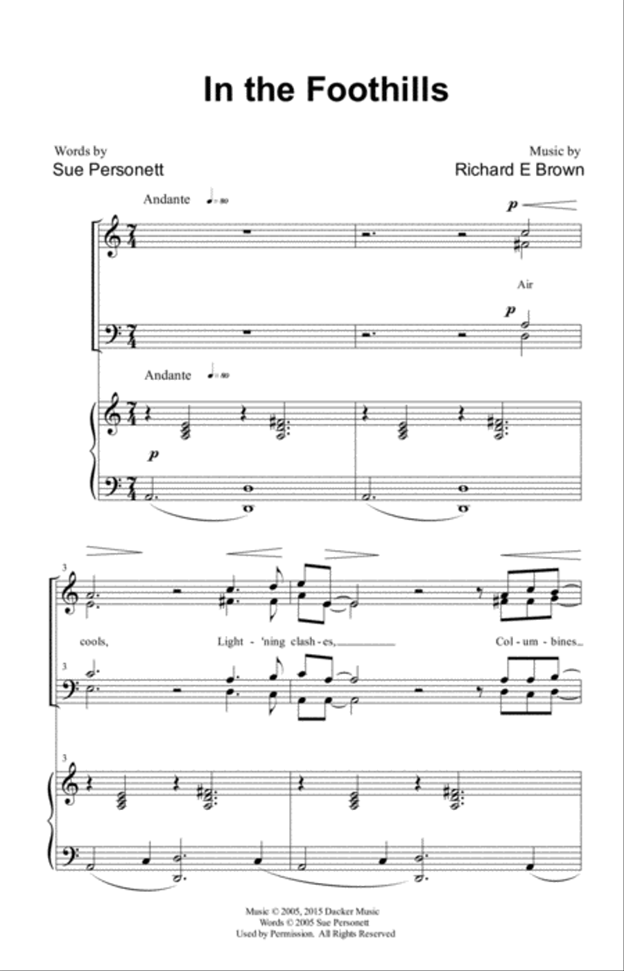 In the Foothills In the Foothills 4-Part scores gallery preview page 2