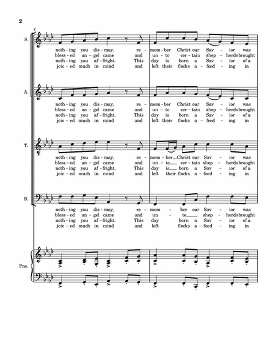 God Rest Ye, Merry Gentlemen - SATB Choir with optional Piano accompaniment image number null