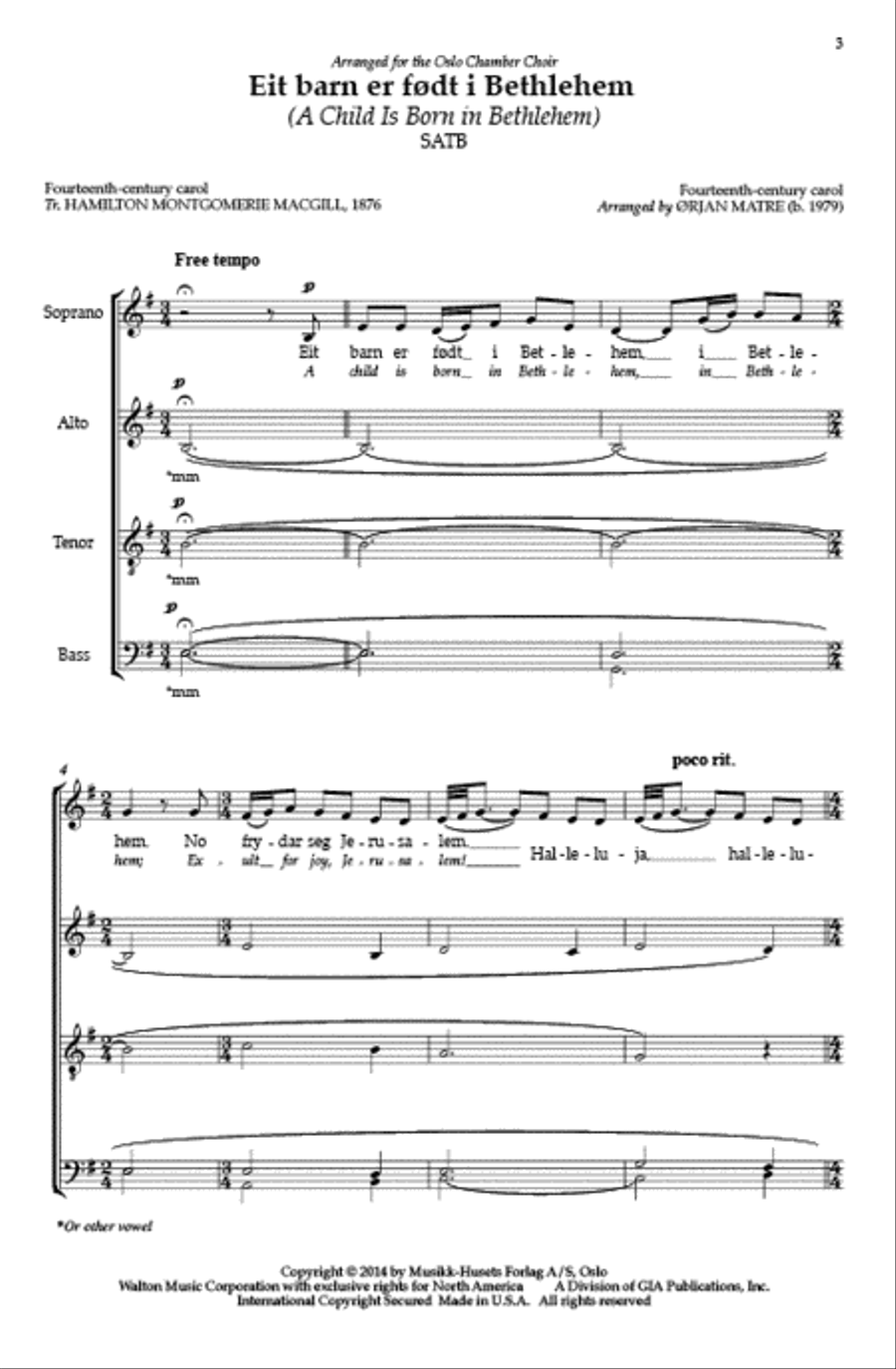 Eit barn er fodt i Bethlehem 4-Part scores gallery preview page 2