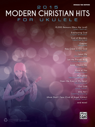 Book cover for 2015 Modern Christian Hits for Ukulele