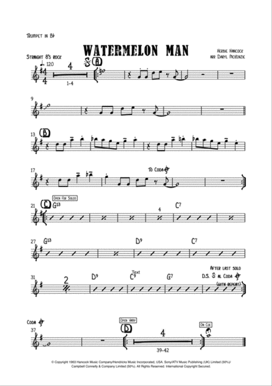 Watermelon Man Jazz Ensemble scores gallery preview page 1