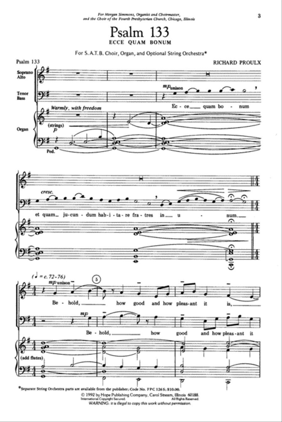 Psalm 133 4-Part scores gallery preview page 3