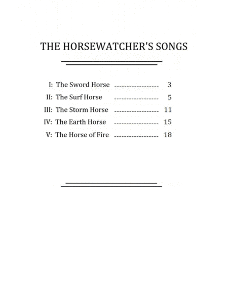 The Horsewatcher's Songs image number null