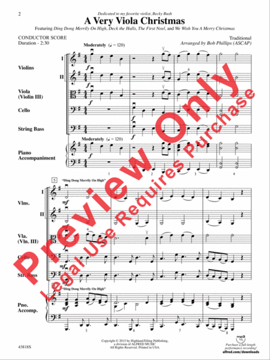 A Very Viola Christmas String Orchestra scores gallery preview page 3