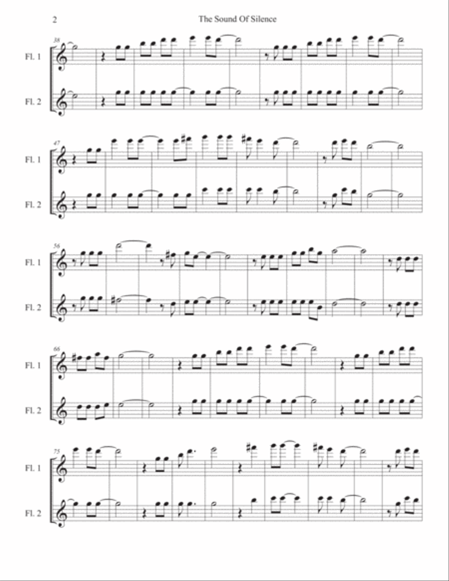 The Sound Of Silence Flute Duet scores gallery preview page 2