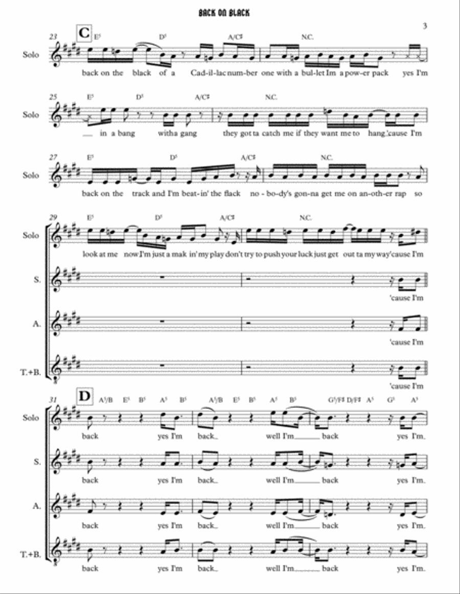 Back In Black 4-Part scores gallery preview page 3
