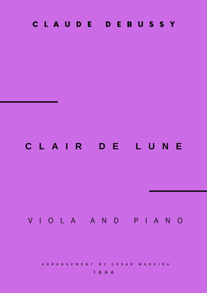 Book cover for Clair de Lune by Debussy - Viola and Piano (Full Score and Parts)