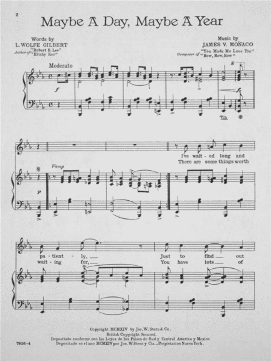 Maybe a Day, Maybe a Year (It's Bound to Come Sometime) Voice scores gallery preview page 2