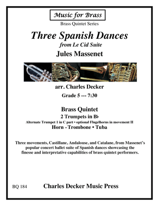 Book cover for Three Spanish Dances from Le Cid Suite for Brass Quintet