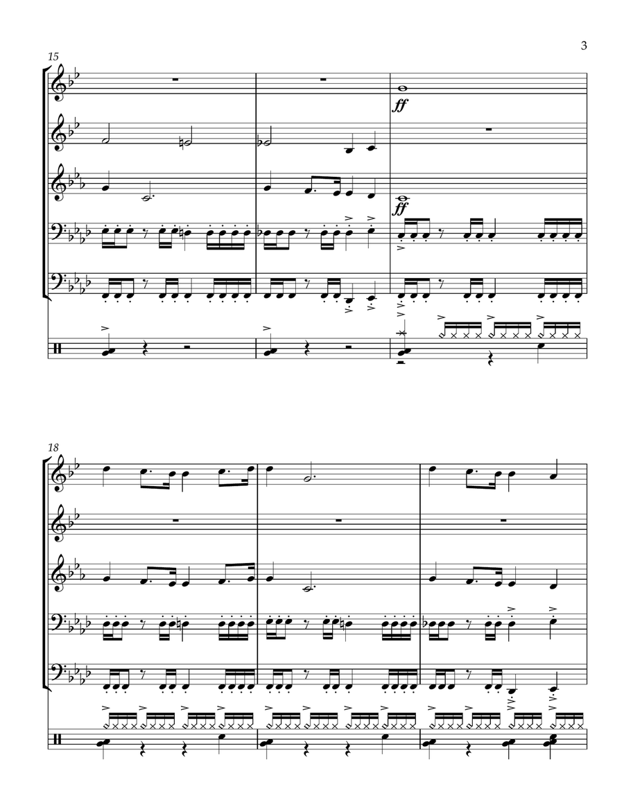 The Avengers Theme Brass Quintet scores gallery preview page 3