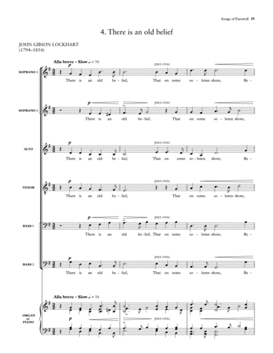 Songs of Farewell Divisi scores gallery preview page 20