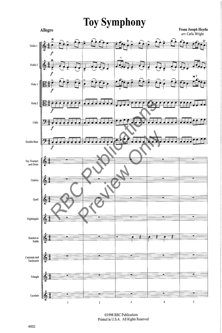 Toy Symphony Toy Symphony String Orchestra scores gallery preview page 4