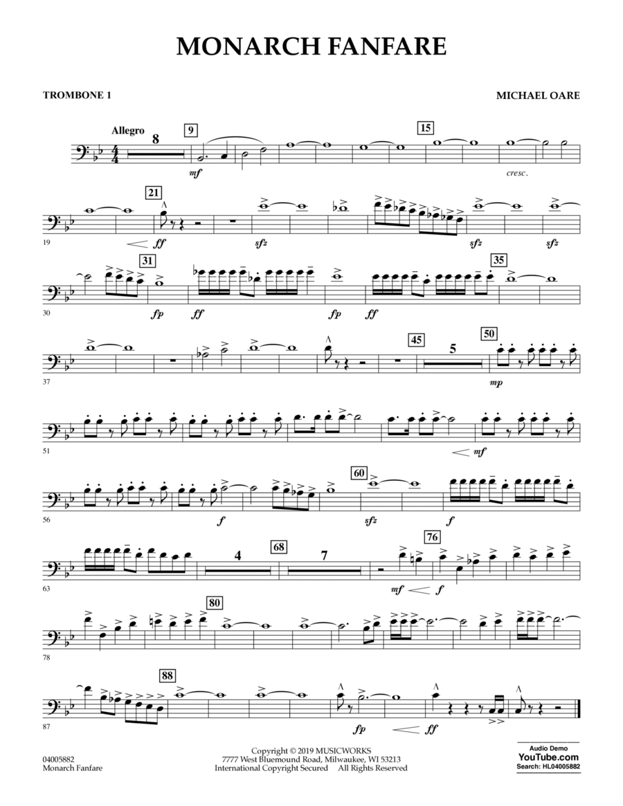 Monarch Fanfare - Trombone 1