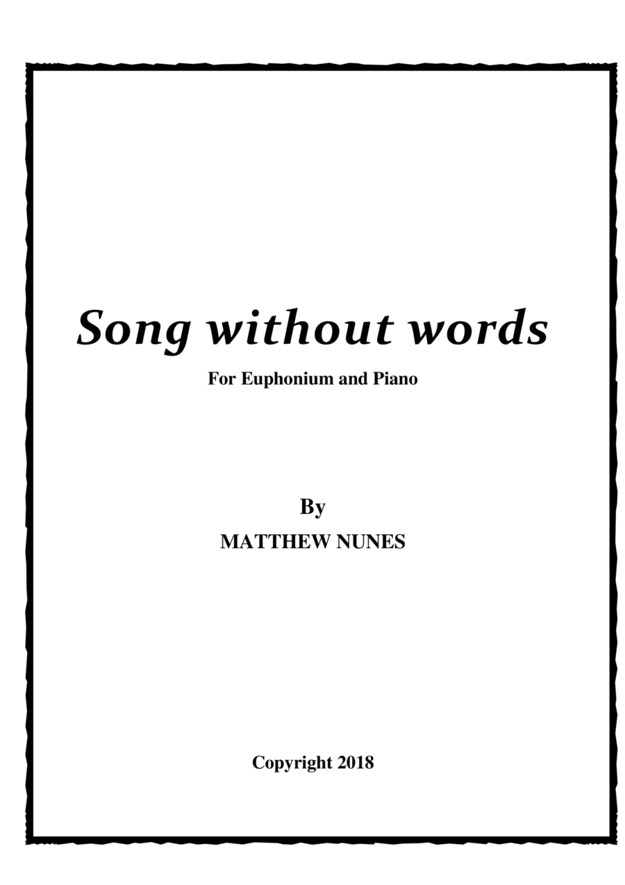 Song without words for Euphonium and Piano Euphonium scores gallery preview page 1