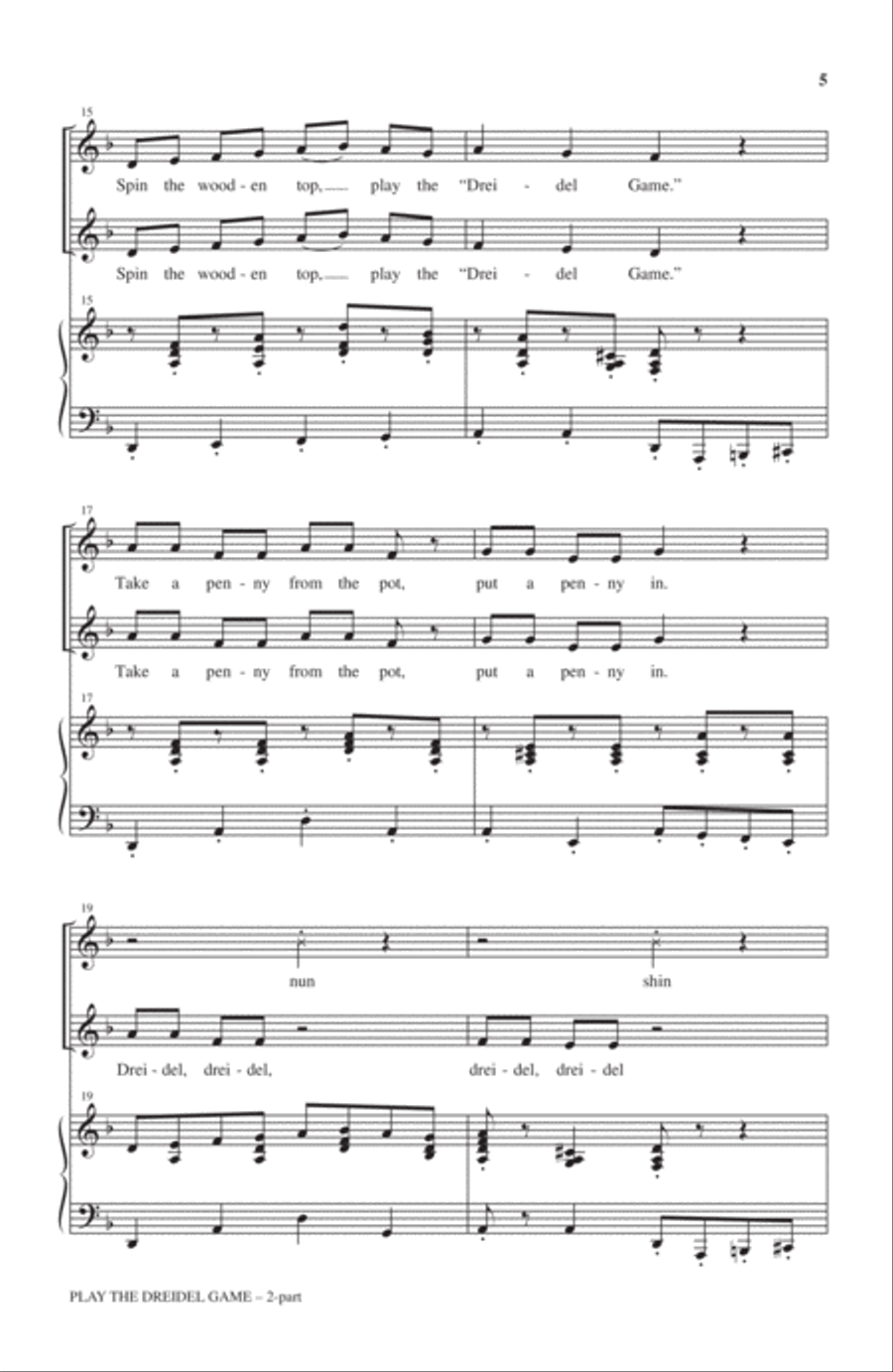 Play The Dreidel Game 2-Part scores gallery preview page 3