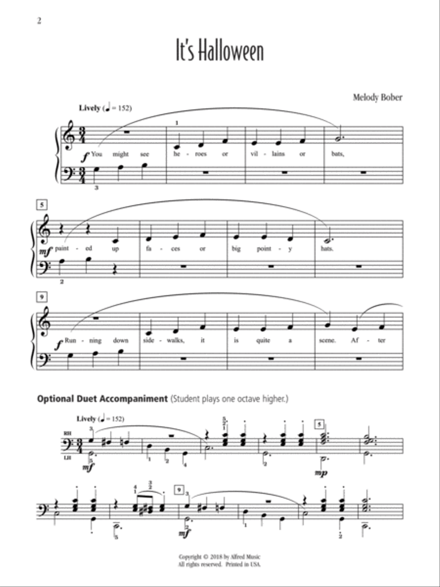 It's Halloween Easy Piano scores gallery preview page 2