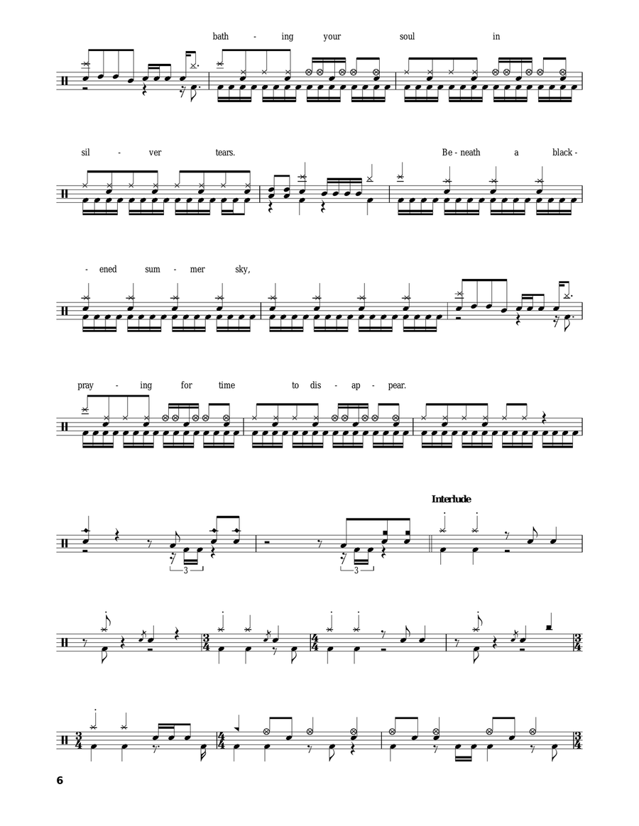 Under A Glass Moon Drum Set scores gallery preview page 6