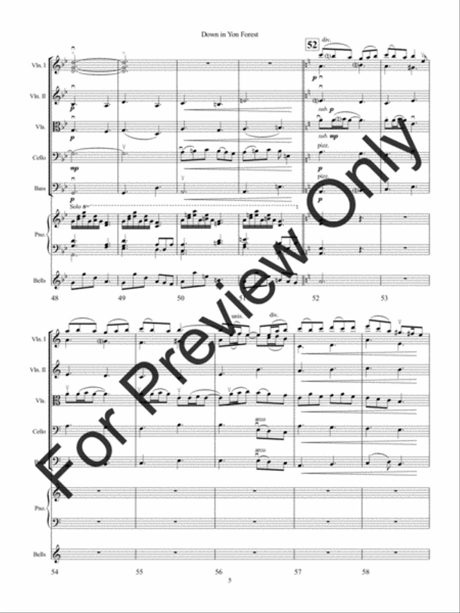 Down in Yon Forest (Score) String Orchestra scores gallery preview page 8