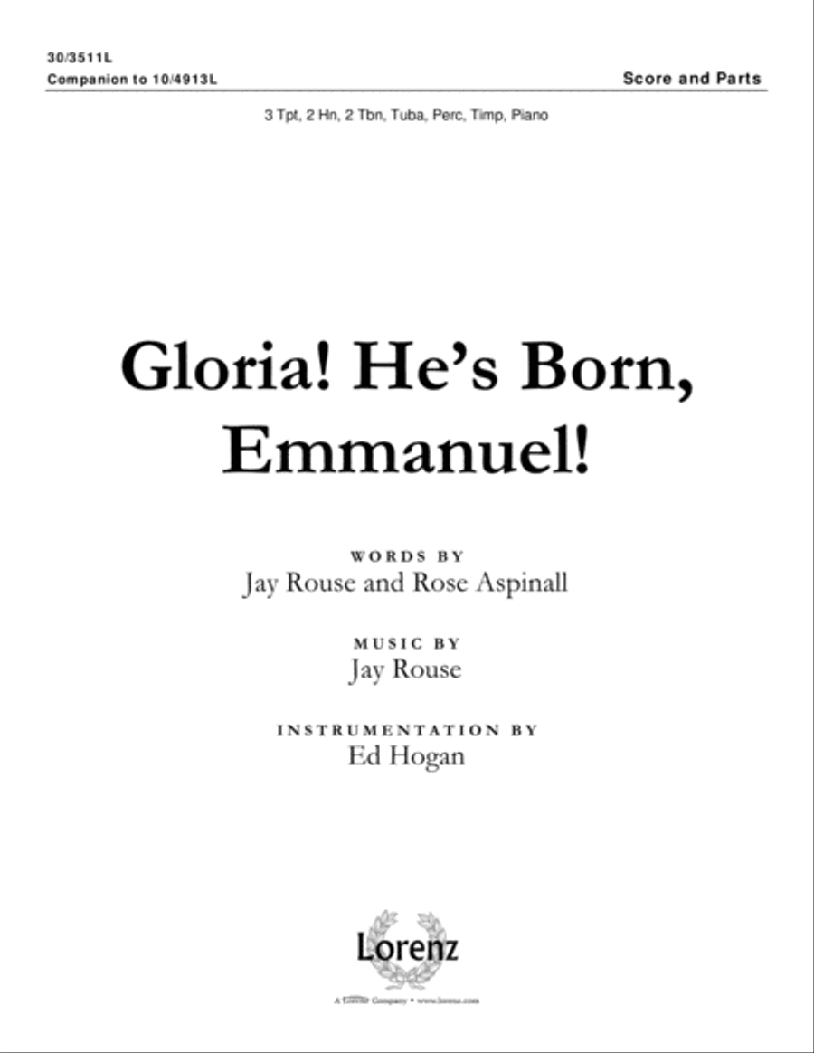Gloria! He’s Born, Emmanuel! - Brass and Percussion Score and Parts Choir scores gallery preview page 2