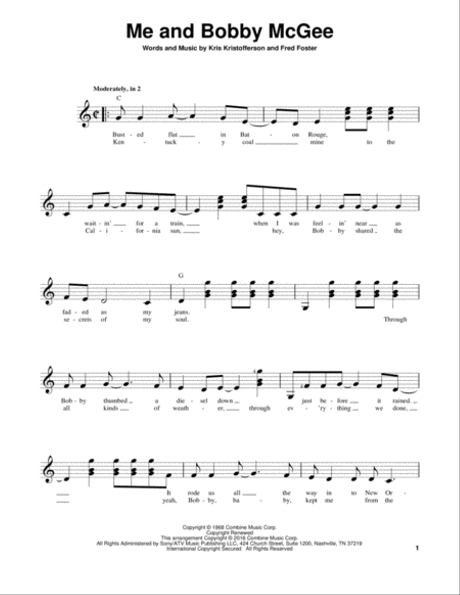 Me And Bobby McGee Acoustic Guitar scores gallery preview page 1