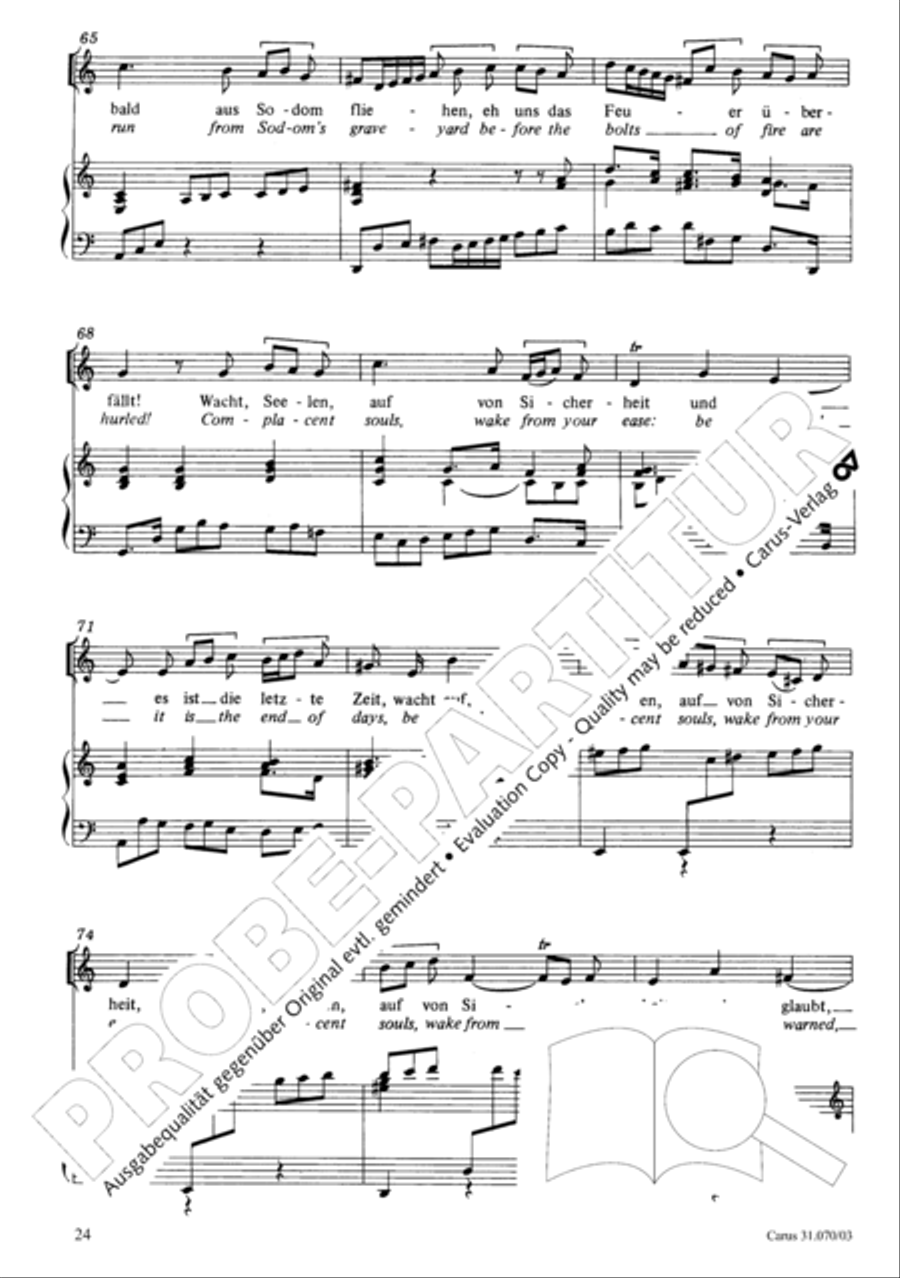 Watch now, praying, praying, watch now (Wachet! betet! betet! wachet!) 4-Part scores gallery preview page 28