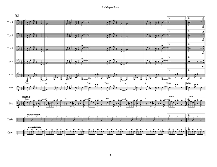 La Murga Panamena Trombone Duet scores gallery preview page 2