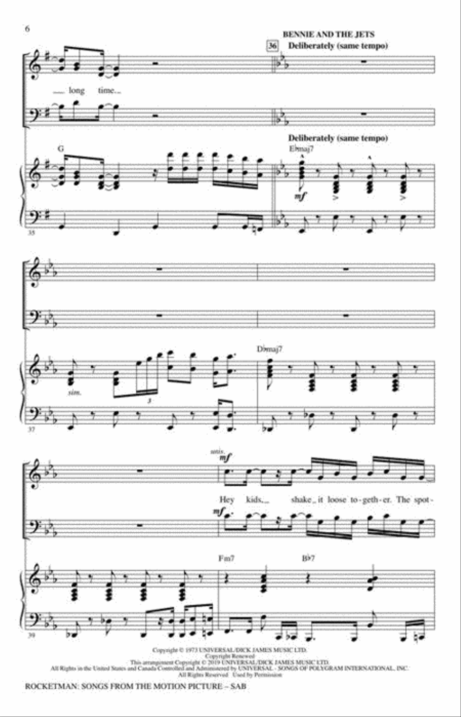 Rocketman: Songs from the Motion Picture 3-Part scores gallery preview page 4