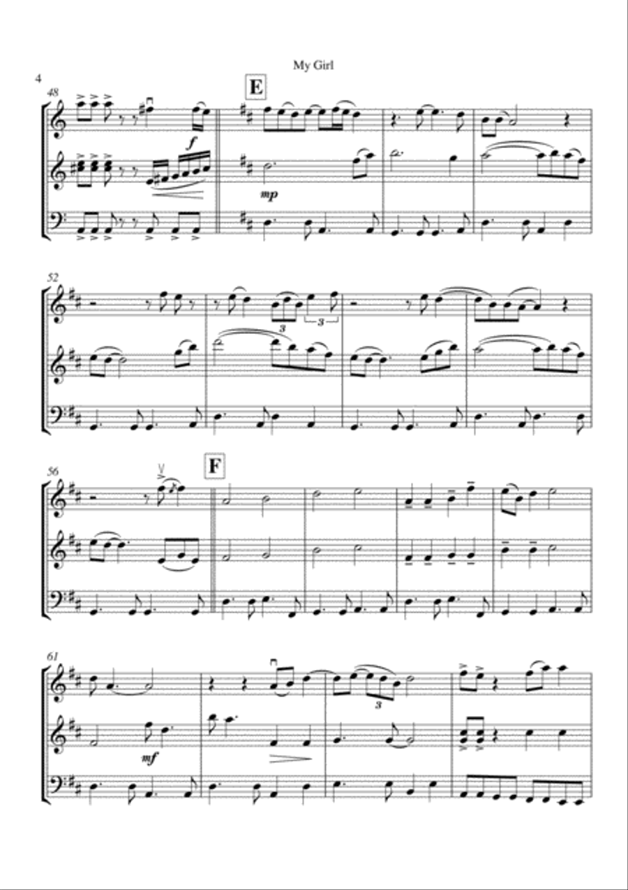 My Girl String Trio scores gallery preview page 5
