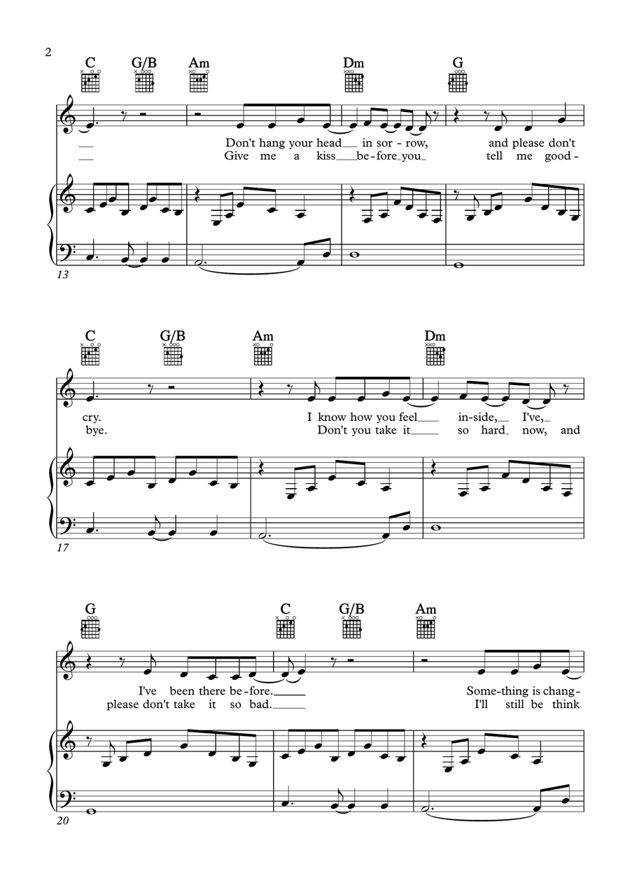 Don't Cry Piano, Vocal scores gallery preview page 2