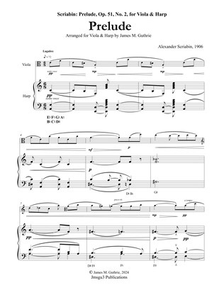 Scriabin: Prelude, Op. 51, No. 2 for Viola & Harp