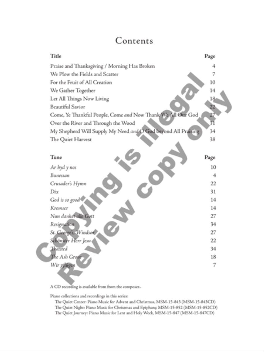 The Quiet Harvest Piano Solo scores gallery preview page 3
