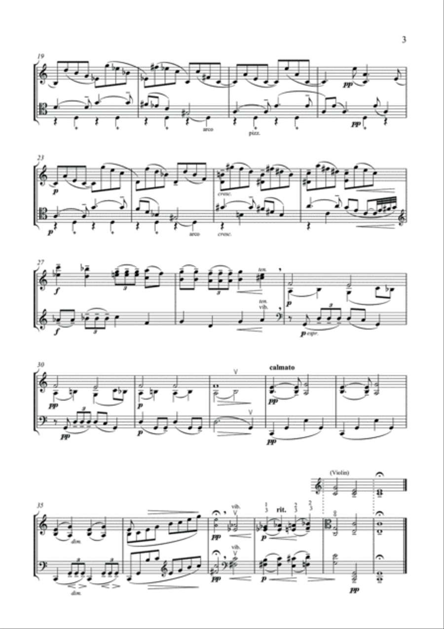 Two Pieces for viola (or violin) and cello String Trio scores gallery preview page 4