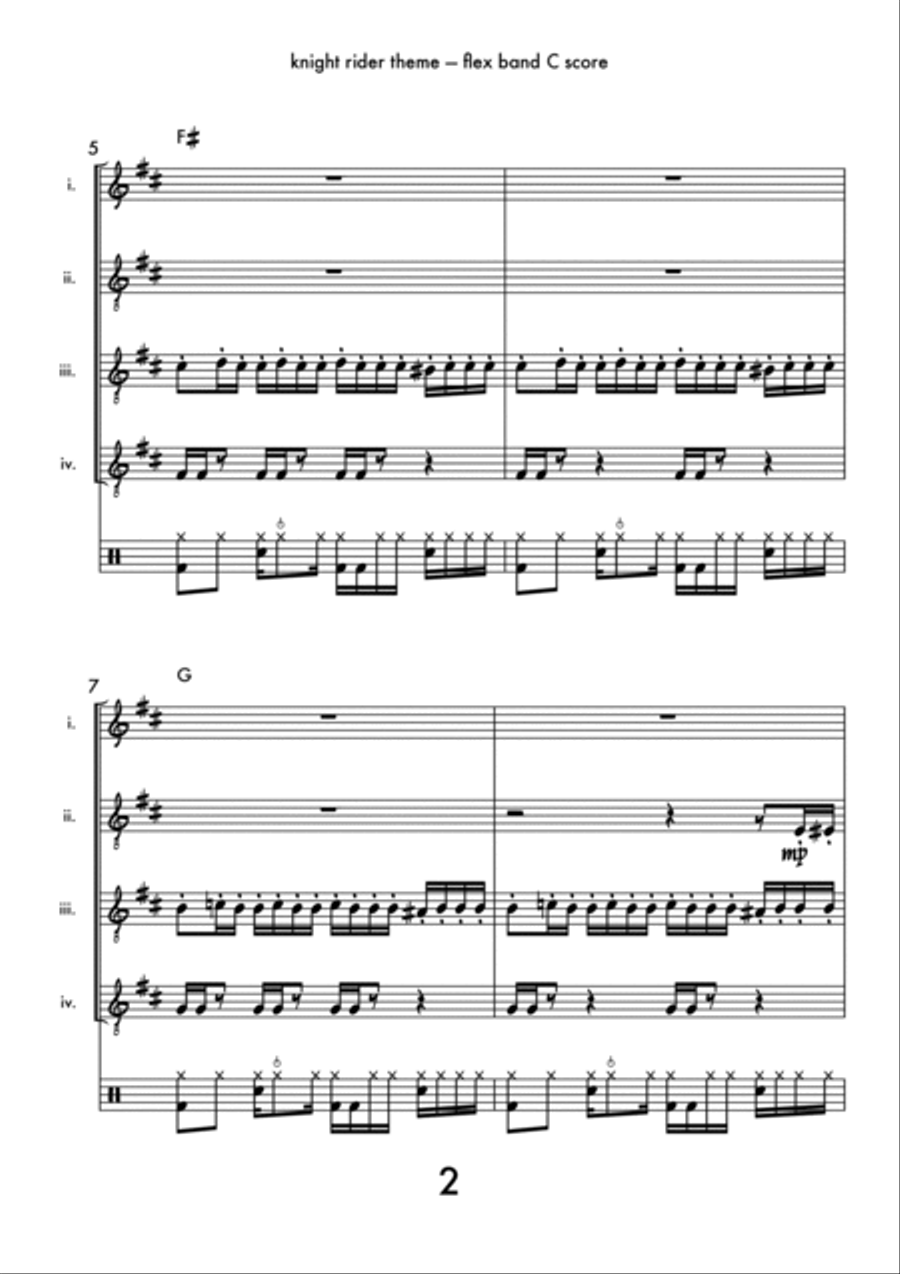 Knight Rider Theme Flute scores gallery preview page 3
