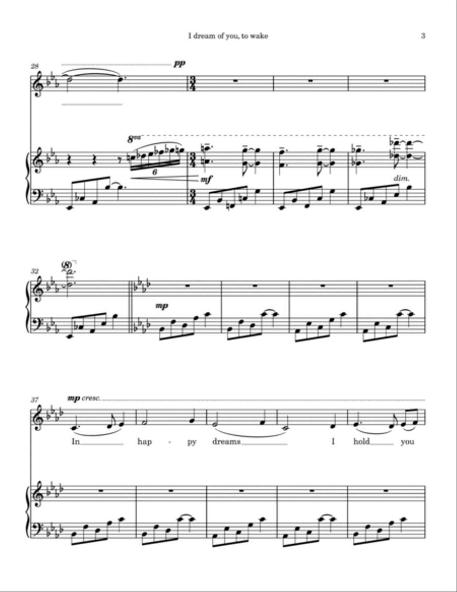 I Dream of You, to Wake (Mezzo-Soprano and Piano) Mezzo-Soprano Voice scores gallery preview page 5