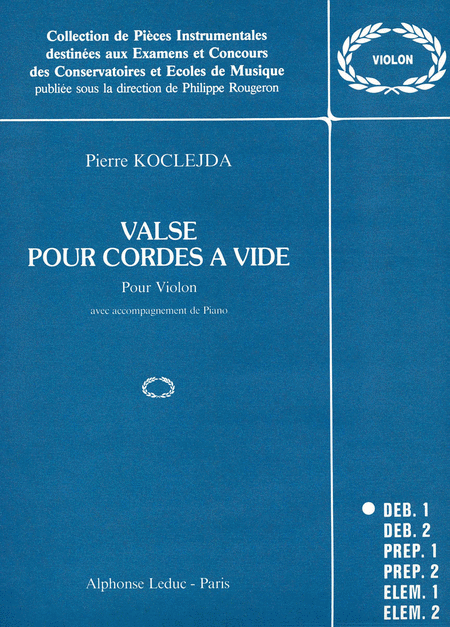 Koclejda Valses Pour Cordes A Vide Collection Violin & Piano Book