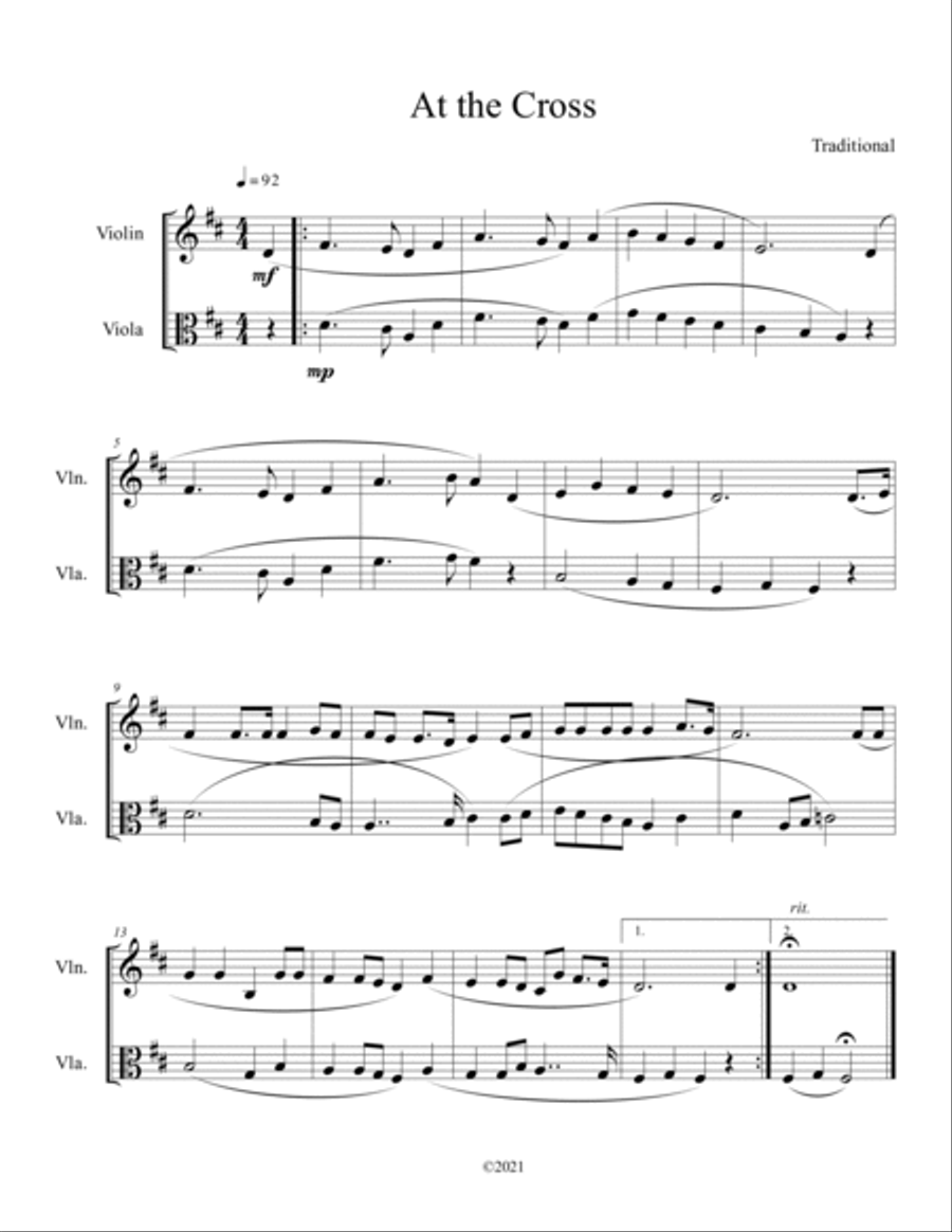 10 Easter Duets for Violin and Viola - Vol. 1 String Duet scores gallery preview page 4