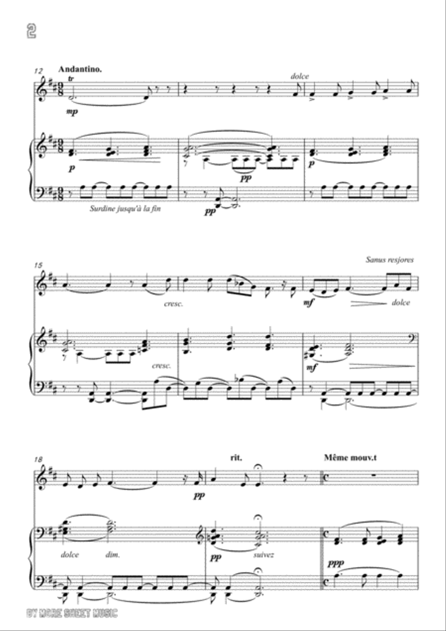 Lalo-Souvenir, for Violin and Piano Violin Solo scores gallery preview page 4