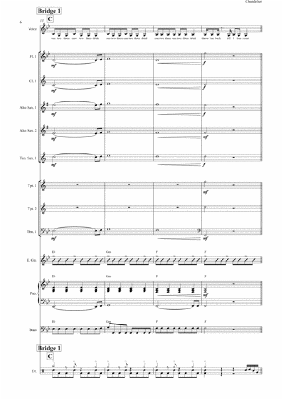 Chandelier Large Ensemble scores gallery preview page 6