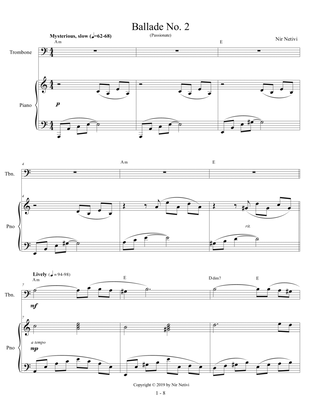Ballade No.2 Piano & Trombone Duet