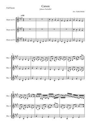 Canon - Johann Pachelbel (Wedding/Reduced Version) for Horn in F Trio