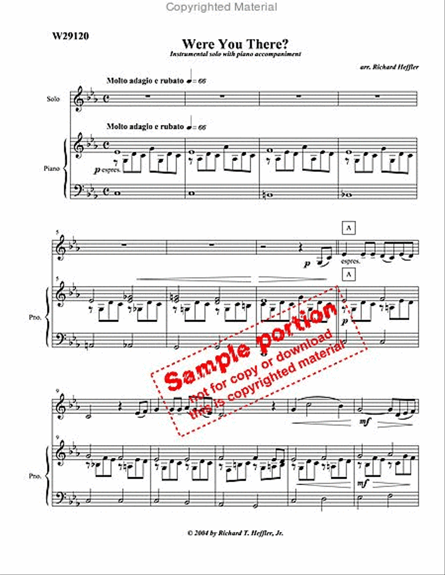 Were You There Clarinet Solo scores gallery preview page 2