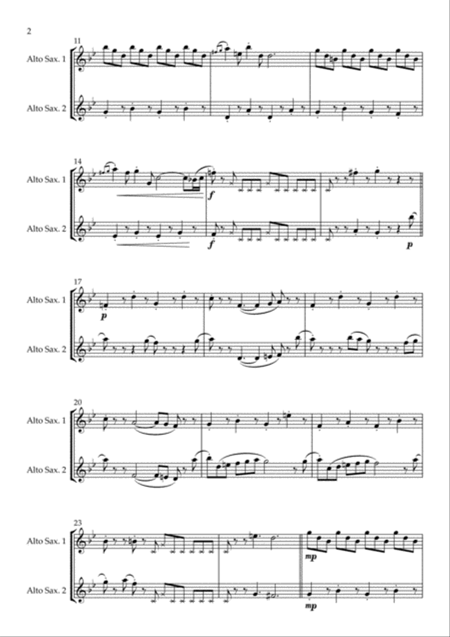 Clog Dance arranged for Alto Saxophone Duet Woodwind Duet scores gallery preview page 4