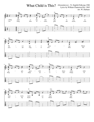 What Child is This? - for fingerstyle guitar - tab/notation/lyrics
