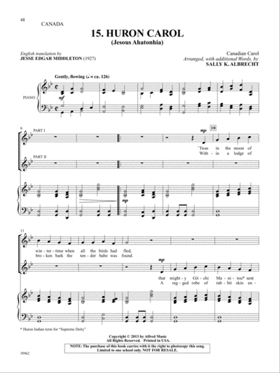 A World of Christmas -- Holiday Songs, Carols, and Customs from 15 Countries Unison Choir scores gallery preview page 6