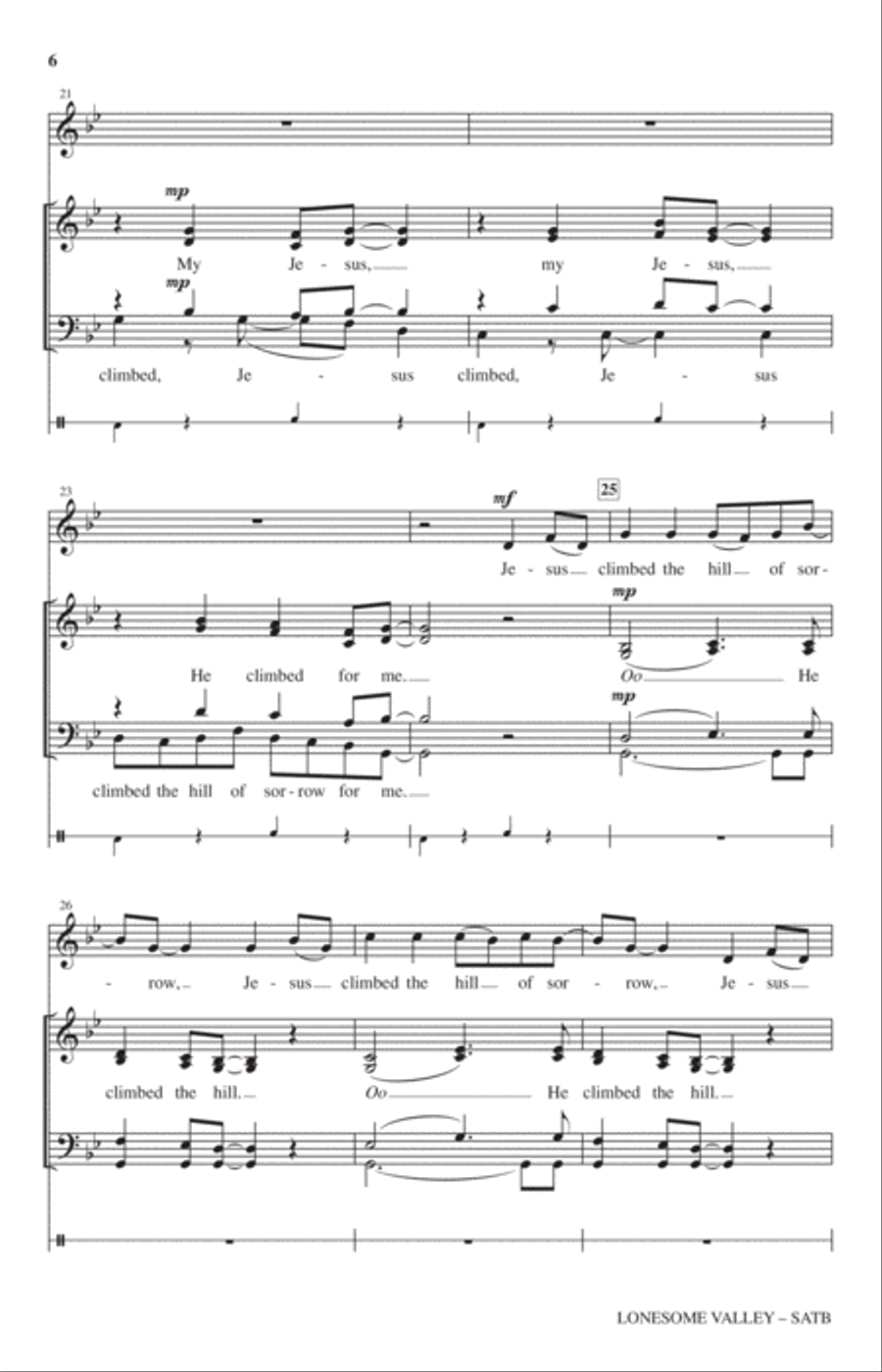 Lonesome Valley 4-Part scores gallery preview page 4