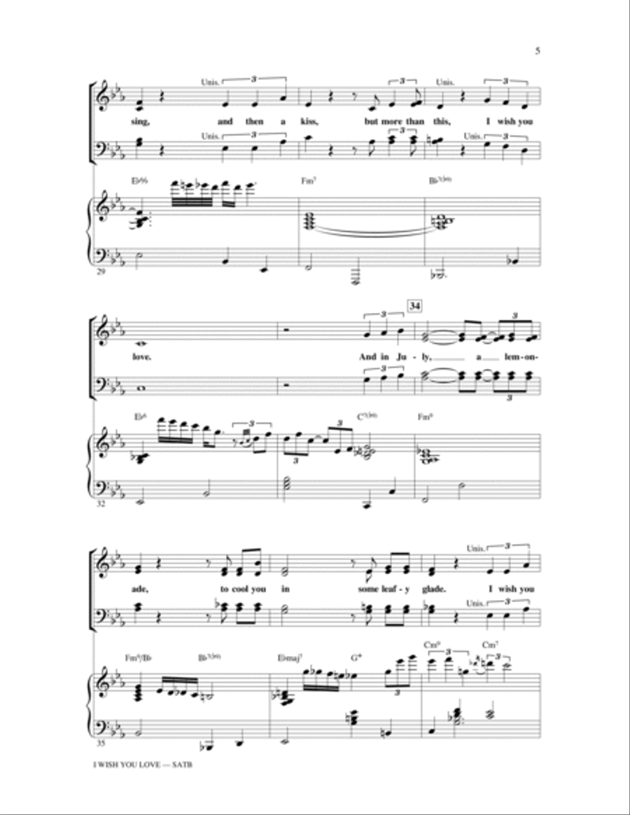 I Wish You Love (arr. Ed Lojeski) 4-Part scores gallery preview page 4