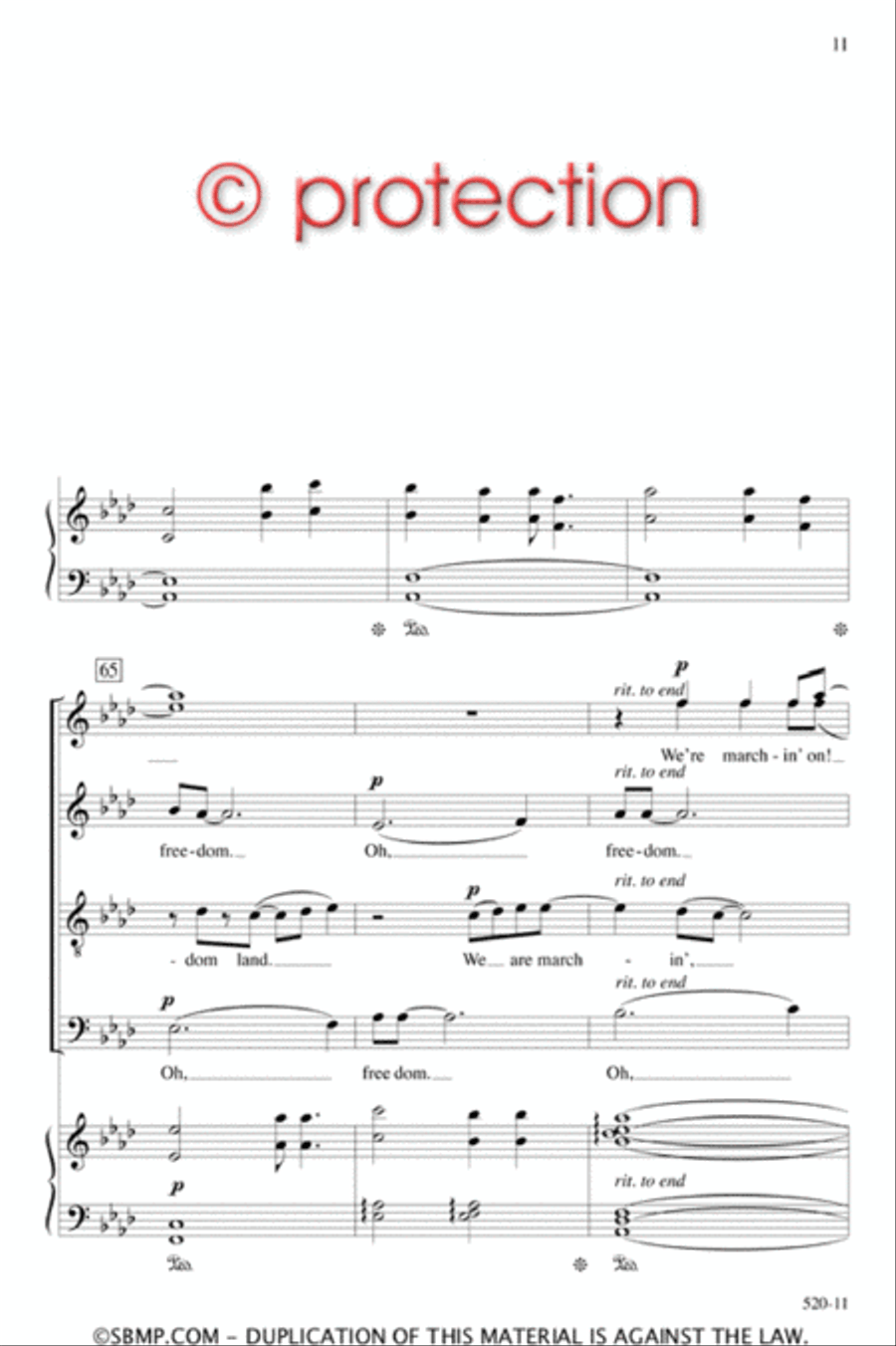 Marchin' to Freedom - SATB 4-Part scores gallery preview page 10