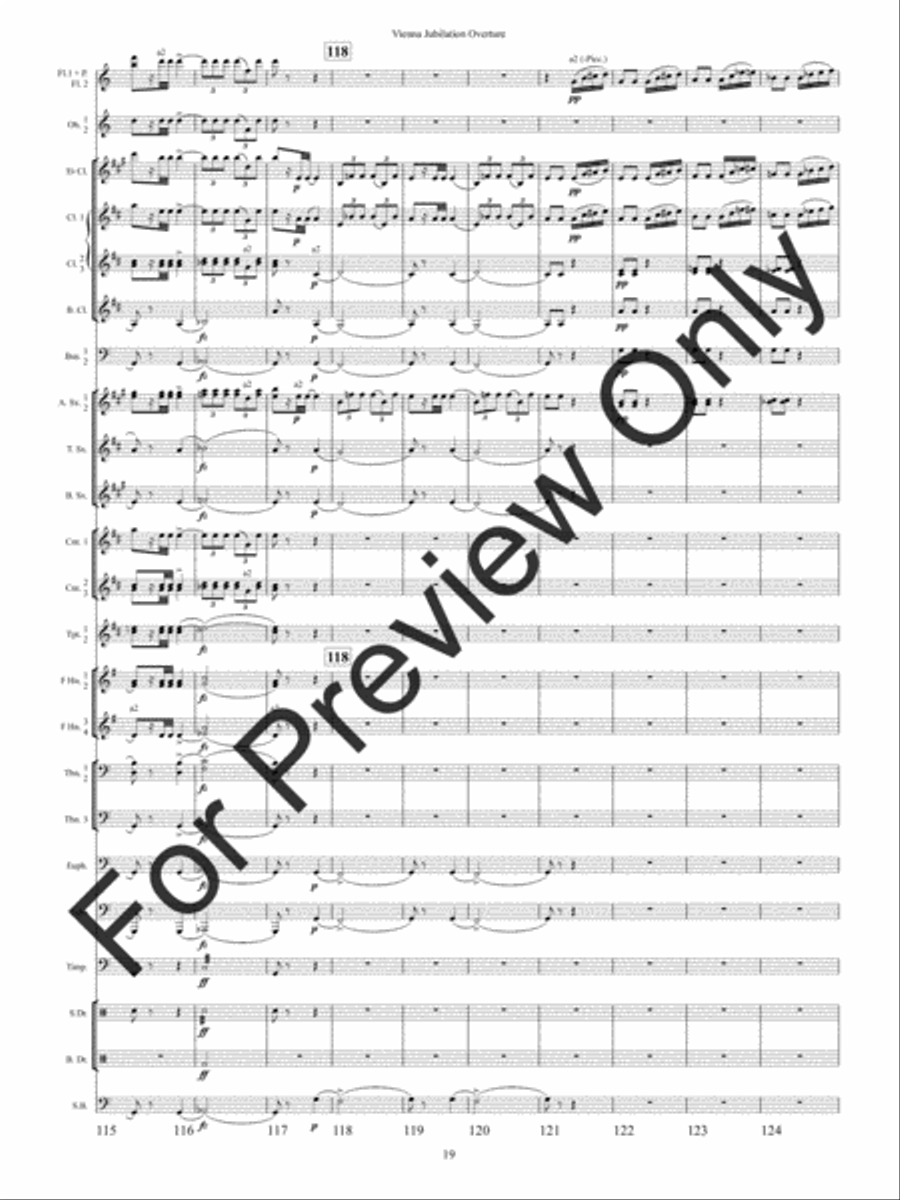 Vienna Jubilation Overture Concert Band scores gallery preview page 22