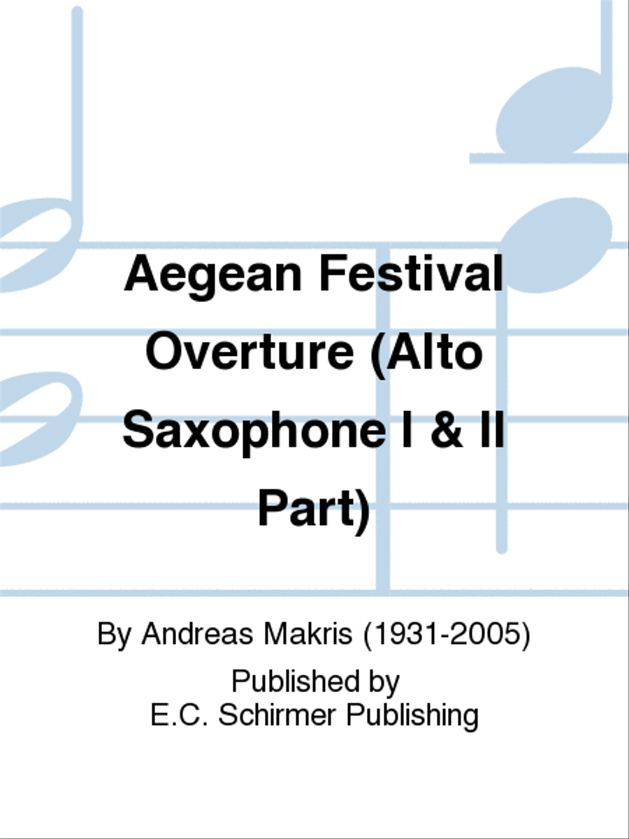 Aegean Festival Overture (Alto Saxaphone I & II Part) Concert Band scores gallery preview page 1