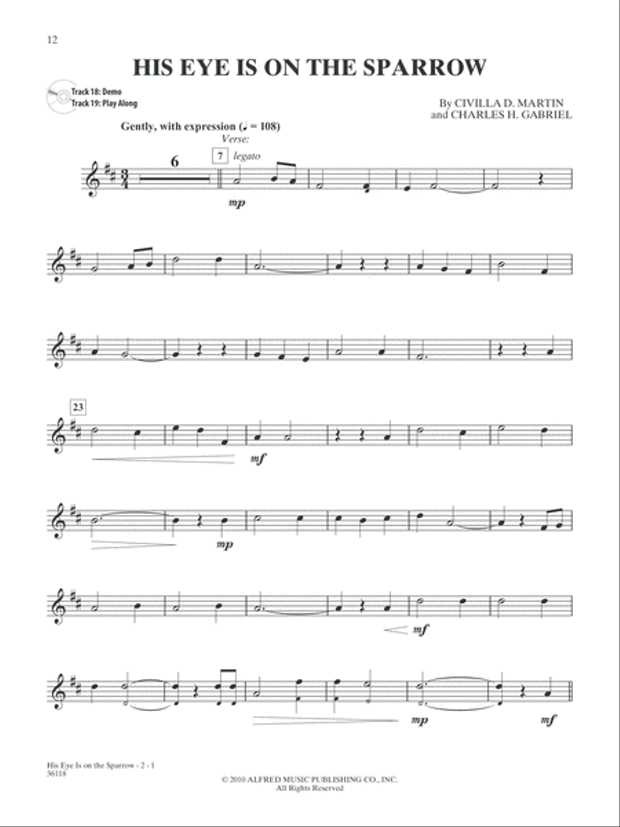 Favorite Hymns Instrumental Solos Tenor Saxophone scores gallery preview page 4
